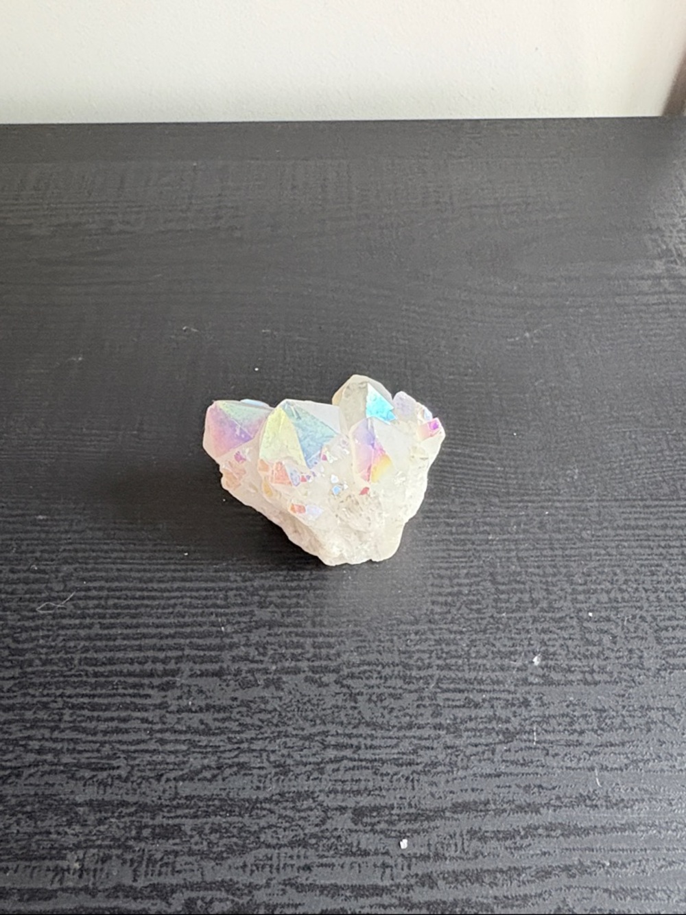 Iridescent Aura Quartz Cluster - White Crystal Home Art